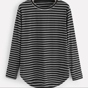 Size SM Elbow Patch Striped T-shirt